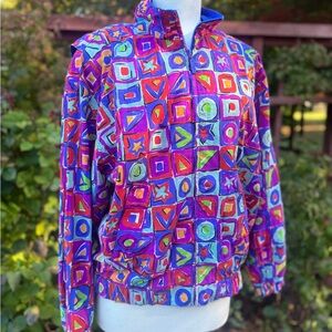 Vintage Windbreaker Geometric Jacket